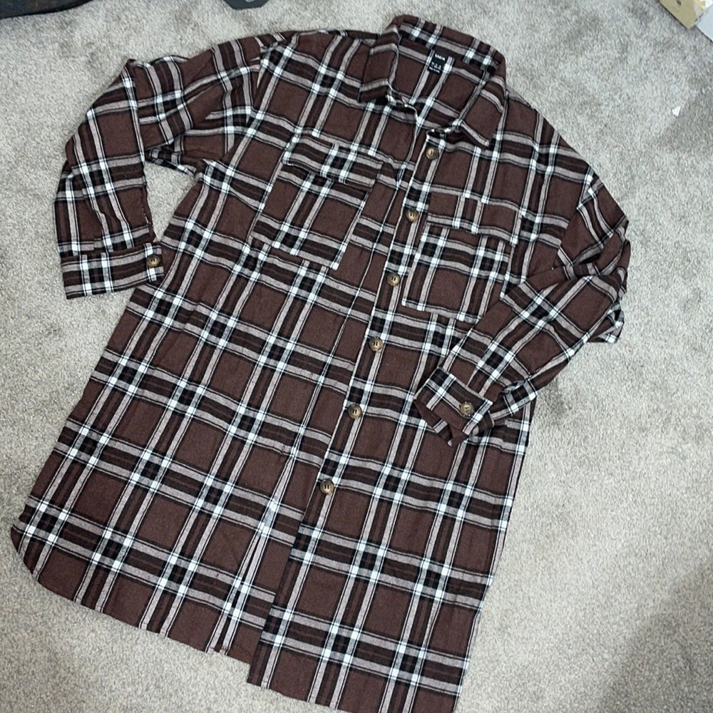SHEIN Flannel Dress L